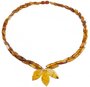 Amber beads made of figured stones