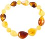 Amber bracelet with alternating round and teardrop-shaped stones