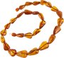 Cognac-colored drop beads