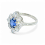 Artificial Sapphire and Diamond Ring