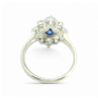 Artificial Sapphire and Diamond Ring