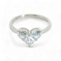 Heart-Shaped artificial Diamond Ring