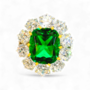 Artificial Emerald and Diamond Ring