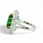 Artificial Emerald and Diamond Ring