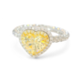 Heart-Shaped artificial Yellow Diamond Ring