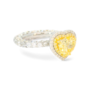 Heart-Shaped artificial Yellow Diamond Ring