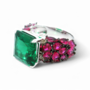 Green and Pink Gemstone Ring