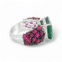 Green and Pink Gemstone Ring
