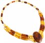 Necklace made of figured amber stones