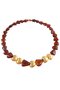 Heart beads with amber and decorative elements