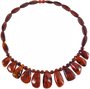 Necklace with dark amber pendant stones