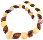 Bead necklace with a combination of light and dark amber