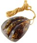 Figured amber pendant on a rope