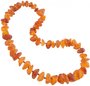 Amber beads made of polished stones