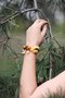 Amber bracelet with contrasting inserts-balls “Lollipops”