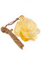 Amber pendant on a wax thread in the shape of a rose