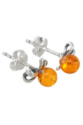 أقراط مرصعة بالعنبر “Bow”