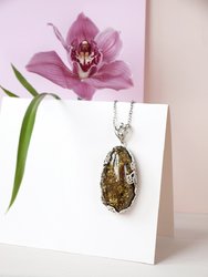 Amber pendant in silver frame “Alicia”