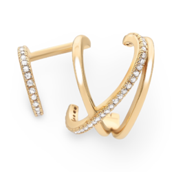 Gold plated silver Ear Cuff with zircons