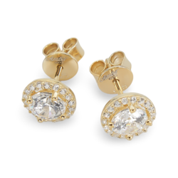 Gold plated silver Zircon Earrings