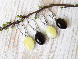 أقراط من العنبر والفضة “Armeo”