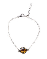 Silver bracelet with amber "Twinkle of stars"