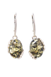 Earrings with amber in silver “Evita”