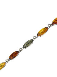 Silver bracelet with amber “Sansa”