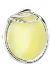 Ring with an amber stone in a silver frame "Jane"