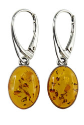 Silver earrings with amber “Melania”