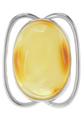 Silver ring with amber stone “Lyubava”