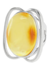 Silver ring with amber stone “Lyubava”