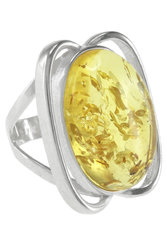 Ring with translucent amber stone “Lyubava”