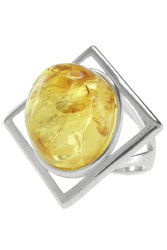 Ring made of silver and amber “Dinara”