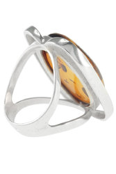 Ring made of silver and amber “Lyubava”