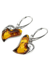 أقراط من العنبر والفضة “ليونا”