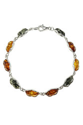 Silver bracelet with amber “Vilena”