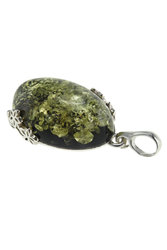 قلادة فضية مع العنبر “كاميو”