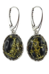 Silver earrings with amber “Juno”