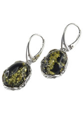 Silver earrings with amber “Juno”