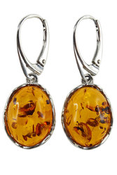 Silver earrings with amber “Juno”