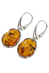 Silver earrings with amber “Juno”