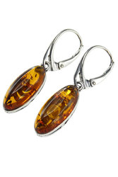 Silver earrings with amber “Emma”