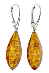 Earrings with amber and silver “Angia”