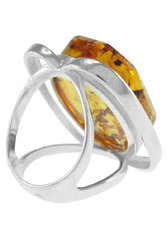 Ring made of silver and amber “Lyubava”