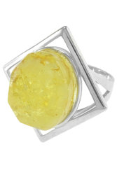 Ring made of silver and amber “Dinara”