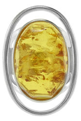 Silver ring with amber “Nika”