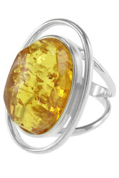 Silver ring with amber “Nika”