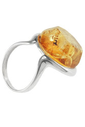 Silver ring with amber “Sofia”