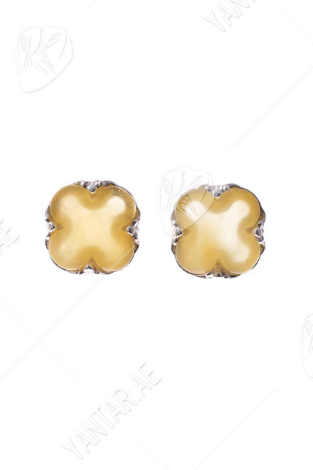 أقراط فضية "أربع أوراق البرسيم"